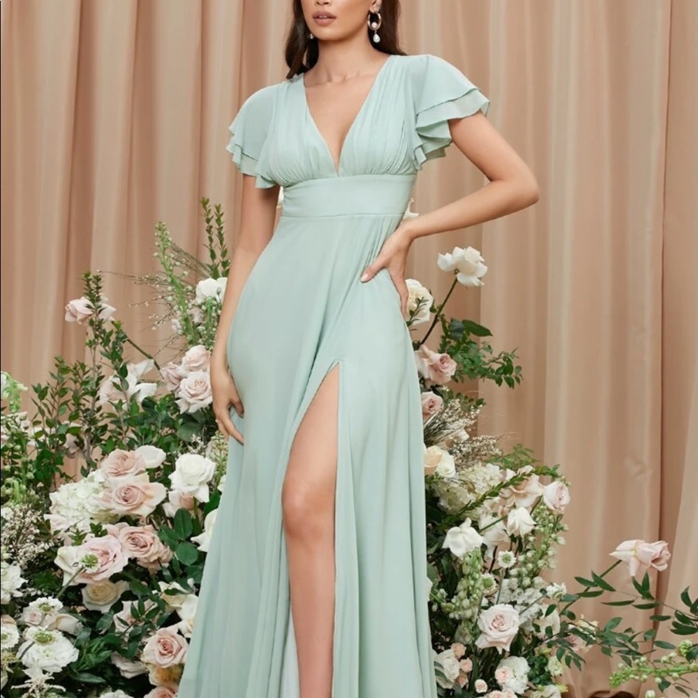 Mint green elegant gown